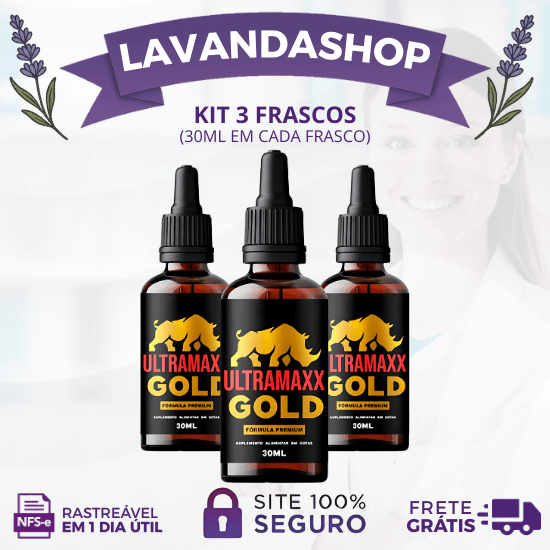ULTRAMAXX GOLD ORIGINAL 30ML - PROMOÇÃO OFICIAL (CADA KIT CONTÉM 3 FRASCOS) + FRETE GRÁTIS