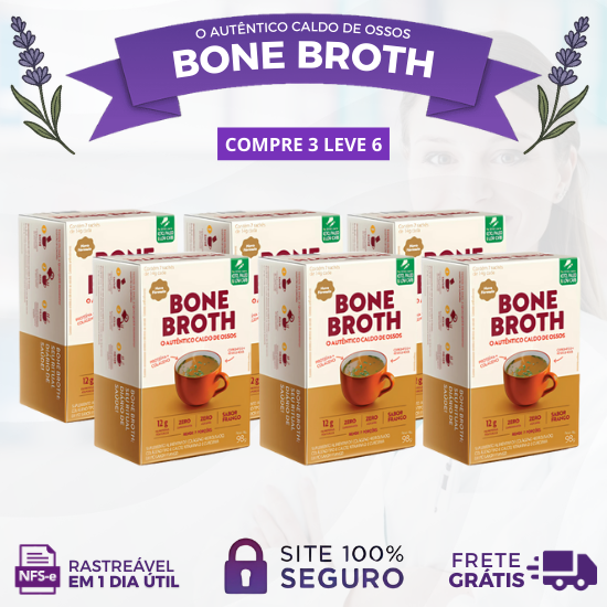 O AUTÊNTICO CALDO DE OSSOS PARA SAÚDE E NUTRIÇÃO – BONE BROTH SACHÊS – OFERTA LIMITADA FRETE GRÁTIS! (KIT COM 2 CAIXAS LACRADAS)