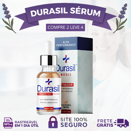 DURASIL SÉRUM ÍNTIMO 30ML - MAIOR DESEMPENHO E EQUILÍBRIO - PROMOÇÃO OFICIAL (CADA KIT CONTÉM 2 UNIDADES) + FRETE GRÁTIS - Lavanda Shop