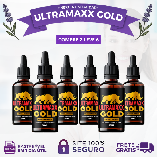 ULTRAMAXX GOLD ORIGINAL 30ML - PROMOÇÃO OFICIAL (CADA KIT CONTÉM 3 FRASCOS) + FRETE GRÁTIS