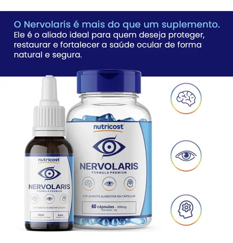 Nervolaris: Proteção e Vitalidade para a Sua Visão - Kit 2 Potes 60 Caps + 2 Frascos 30 Ml