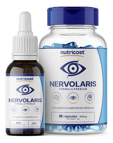 Nervolaris: Proteção e Vitalidade para a Sua Visão - Kit 2 Potes 60 Caps + 2 Frascos 30 Ml